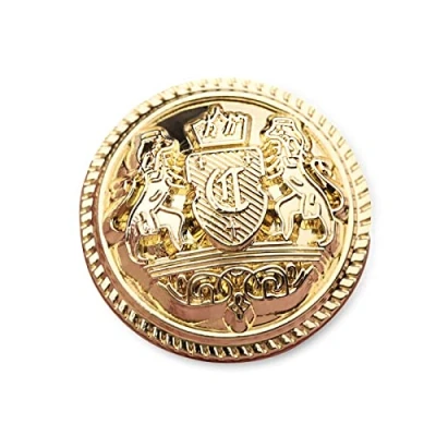 Afbeelding van Anjing Mode decoratieve metalen knopen kant mesh surafce met logo jas pak gesp, van 10