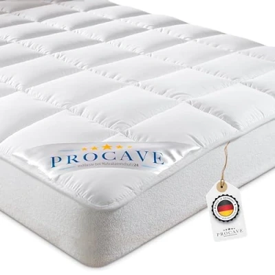 Afbeelding van Procave Micro Comfort matrasbeschermer wit 160 x 200 cm met spanrand, hoogte tot 30cm, ook geschikt voor boxspringbedden en waterbedden, microvezel, 100% polyester matrashoes
