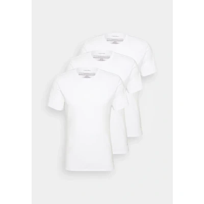 Afbeelding van Calvin Klein Heren 3 pack basic T shirts met korte mouwen en ronde hals, Wit (Wit, Wit, Wit), XS
