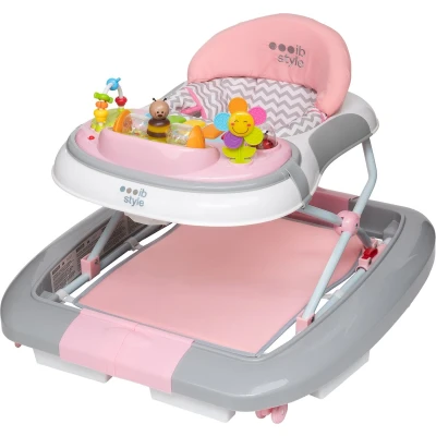 Afbeelding van ib style® Loopstoel Babywalker Baby Loopwagen Looptrainer Speelset en Dienblad Schommelfunctie Muziekfunctie Little Wave Roze