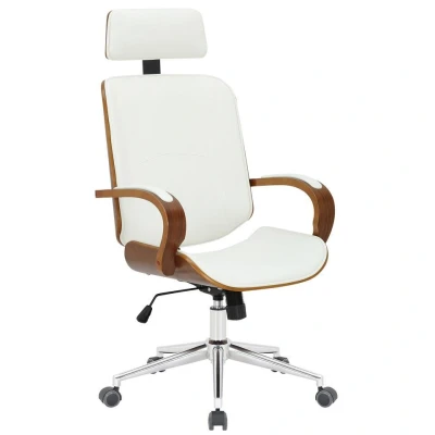 Afbeelding van Clp Bureaustoel Dayton Walnoot Frame Wit