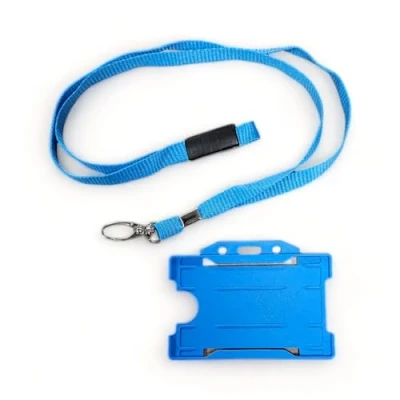 Afbeelding van ALG ID Cards® Blauwe Card Badge Houder Lanyard Kaarthouder Nekriem met Metalen Clip &amp; Veiligheid Breakaway Release voor Pashouder