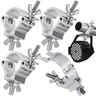 Afbeelding van Yueser 4 stuks O clip aluminium legering haak halve kegel koppeling stevig Truss licht 48 51 mm maximale belasting 100 kg (zilveren haak)