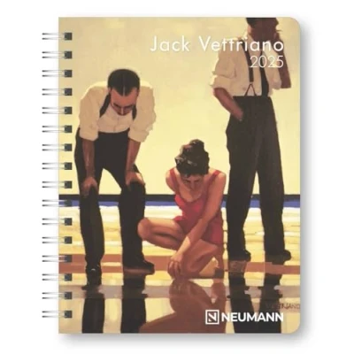 Afbeelding van N NEUMANNVERLAGE Jack Vettriano 2025 Diary, 16,5x21,6cm, Taschenkalender mit zwölf Bildseiten und Notizseiten, herausnehmbaren Planer, Jahres ... internationales Kalendarium: Diary