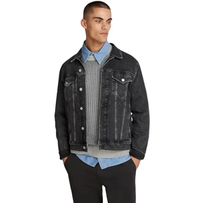 Afbeelding van Calvin Klein Jeans Heren SLIM Denim JACKET J30J326838, Trucker Jacket, Denim, XL, (Denim Zwart), XL
