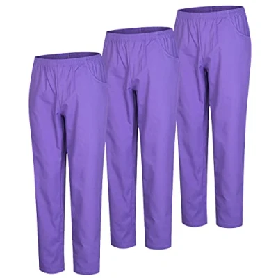 Afbeelding van MISEMIYA Verpakking van 3 stuks, uniseks, gezondheidsuniform, medische werkbroek, Paars 21, 5XL