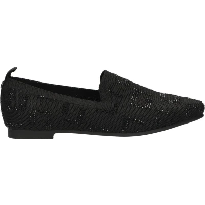 Afbeelding van La Strada knitted loafers met glitters zwart