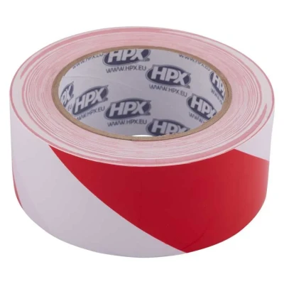 Afbeelding van HPX Zelfklevende markeringstape wit/rood 50mm x 33 meter