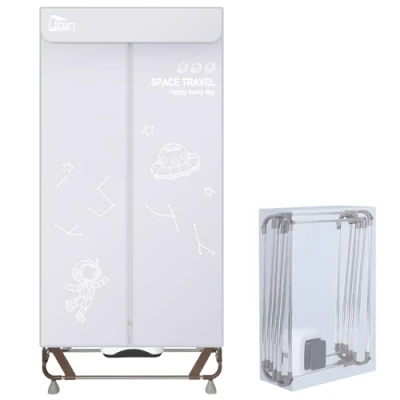 Afbeelding van Uten Elektrische wasdroger, draagbare kledingkast, droogmachine, geen installatie nodig, wasrek met grote capaciteit, 170 cm, 1500 W, grijs