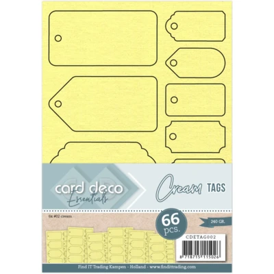 Afbeelding van Card Deco Essentials Tags Cream
