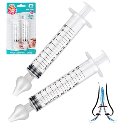 Afbeelding van CaiTang 2 stuks neusdouche, neusspoeling, voor kinderen, professionele spuit, neuswasreiniger, peuters, herbruikbaar, 10 ml
