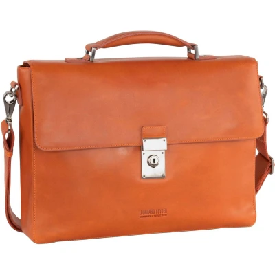 Afbeelding van LEONHARD HEYDEN Leren Afzonderlijke gevallen Laptoptas met laptopvak Ottawa Document Wallet Orange Oranje