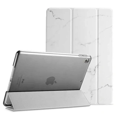 Afbeelding van ProCase Hoes voor 10,2 Inch iPad 9e Generatie 2021/iPad 8e 2020/iPad 7e 2019, Schokbestendige Hoesje Beschermhoes Smart Folio Cover Case Hard Back Shell Wit Marmer