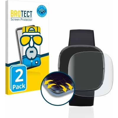 Afbeelding van BROTECT Full Cover Antireflecterende Screen Protector voor Fitbit Sense (2 Stuks) Schermbeschermer, Anti Glare Protector, Mat