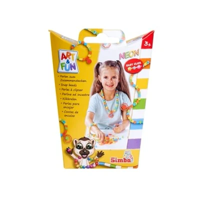 Afbeelding van Simba 106374640 Art &amp; Fun Neon Snap Beads, 250 kralen om in elkaar te steken, vanaf 3 jaar