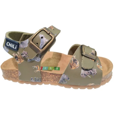 Afbeelding van Kipling/Chili Safari 1 Khaki 0420 Leren Jongens Sandalen Groen 23