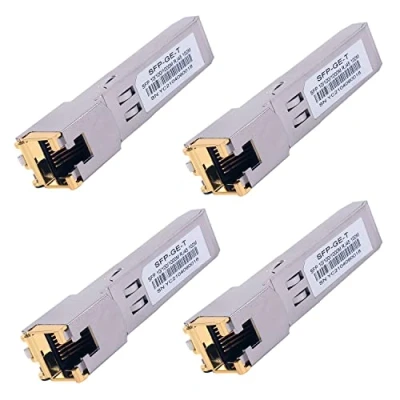 Afbeelding van S RJ01 Gigabit SFP naar RJ45 koperen ethernet modulaire transceiver voor Cisco, Meraki, Ubiquiti, D/TP Link, Supermicro, Netgear, Broadcom, 1.25G T CAT5E/CAT6, 4 stuks