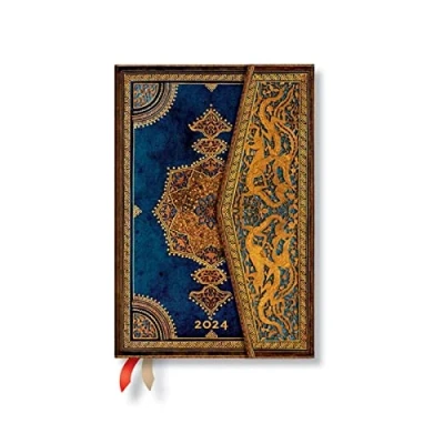 Afbeelding van Safavid Indigo (Safavid Binding Art) Mini Verso 12 month Dayplanner 2024