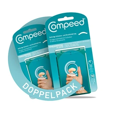 Afbeelding van Compeed Vingerscheurpleisters dubbelpak vingerpleisters met hydrocolloïde tegen gescheurde vingertoppen en scheuren van de nagelriem, 20 pleisters