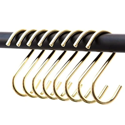 Afbeelding van rod &amp; knot S haken van stevig metaal 8 stuks (goud)
