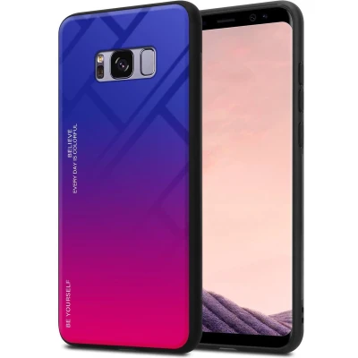 Afbeelding van Cadorabo Hoesje geschikt voor Samsung Galaxy S8 PLUS in PAARS ROOD Tweekleurige beschermhoes TPU silicone Case Cover