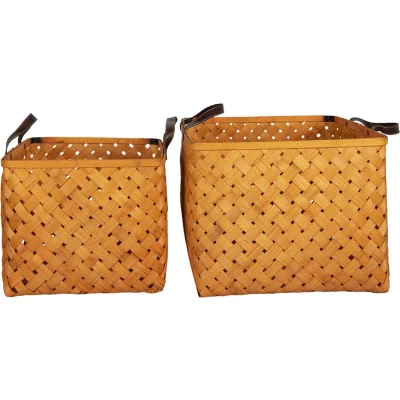 Afbeelding van Clayre &amp; Eef Bruine Mand (2) 30*30*26/36*36*30 cm 6RO0484