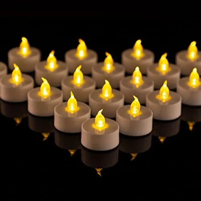 Afbeelding van Beneve led theelichtjes, vlamloze ledkaarsen, realistische en helder flakkerende werkt op batterijen, duurzame theelichtjes voor Kerstmis, bruiloft, Pasen, vakantie, feest, 50 stuks