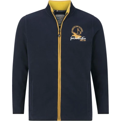 Afbeelding van Jan Vanderstorm sweatvest HALLVAR Plus Size met printopdruk donkerblauw
