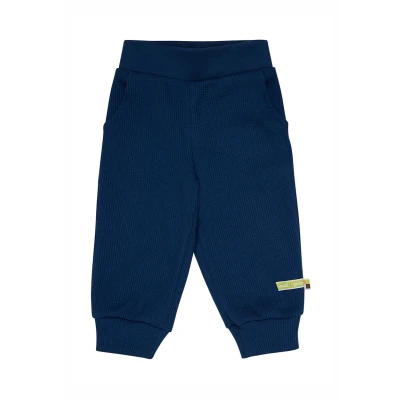 Afbeelding van loud + proud Uniseks wafels voor kinderen, GOTS gecertificeerd, casual broek, ultramarine, 62/68
