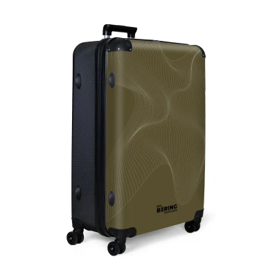 Afbeelding van NoBoringSuitcases.com® Koffer groot Reiskoffer lichtgewicht Groen met abstracte golvende lijnen Rolkoffer 4 wielen Grote trolley XL 98 liter bagage