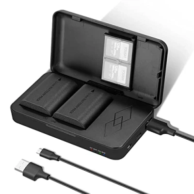 Afbeelding van NEEWER 2 verpakkingen LP E6 E6N reservebatterijen en een USB dubbele laadkofferset, compatibel met Canon 5D Mark II III IV 5DS/5DS R 60D 6D 7D 70D 80D 90D