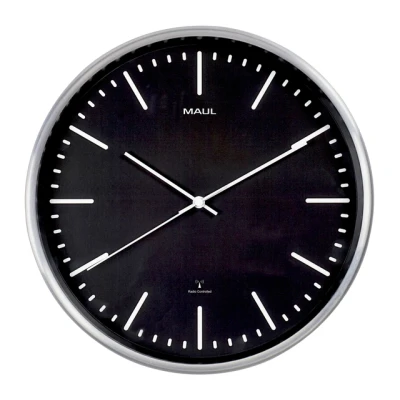 Afbeelding van Wandklok MAUL Fly RC diameter30,5x4.5cm aluminium frame /zwart incl.batterij