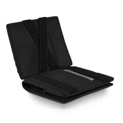 Afbeelding van WEST Magic Wallet (Classic) RFID Data Protection Portemonnee voor mannen Groot muntenvak Elegante geschenkverpakking inbegrepen Perfecte metgezel onderweg (Zwart)