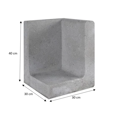 Afbeelding van Gardenlux L element Hoek 30x30x40 Cm Grijs Hoekstuk