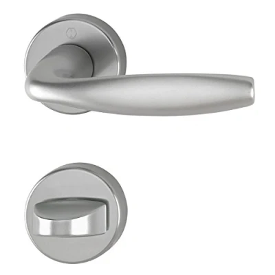 Afbeelding van HOPPE 3369903 krukgarnituur New York met rozet WC, aluminium RVS effect