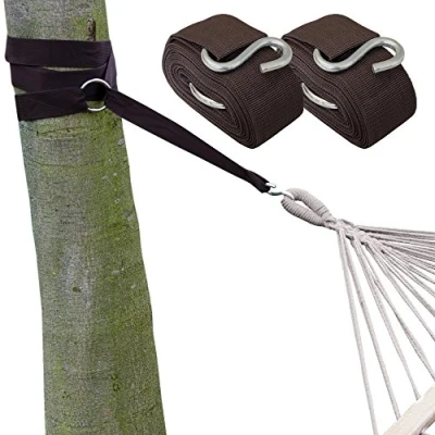 Afbeelding van Ophangset voor Hangmat 2 Riemen 320x5cm 250kg Bevestiging Boom Ophanging Bruin