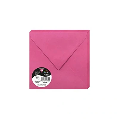 Afbeelding van Clairefontaine 5573C enveloppen, rubber, vierkant, 16,5 x cm, 120 g/m², kleur: roze, fuchsia, uitnodigingen voor evenementen en brieven, collectie pollen, premium papier, glad