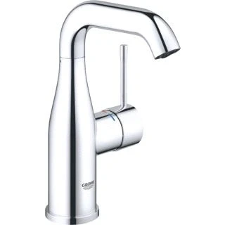 Afbeelding van Grohe essence new wastafelmengkraan l size po waste eengreeps 1 gats 244mm hoogte glad 127mm uitloop draaibaar chroom 24182001