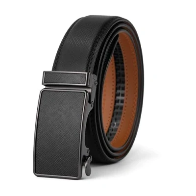 Afbeelding van VRLEGEND Herenriem, leren riem voor heren, automatische ratel, gesp 35 mm, met geschenkdoos, Zwart 25767, 150CM Regolabile