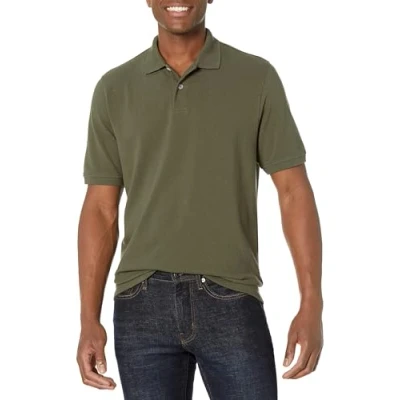 Afbeelding van Amazon Essentials Men&#039;s Poloshirt van piqué katoen met normale pasvorm (verkrijgbaar in grote en lange maten), Olijfgroen, S