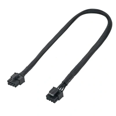 Afbeelding van YieJoya CPU 8 pins stekker naar pin (4+4 afneembaar) voor Seasonic voeding EPS 12V moederbord power adapter ommantelde kabel