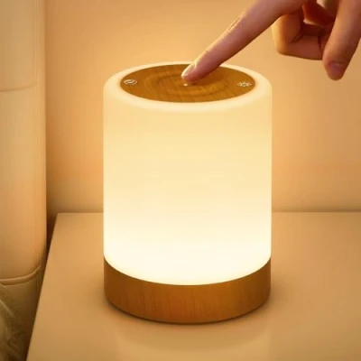 Afbeelding van NIWOHOM Bedlampje Touch Dimbaar, Tafellamp op Oplaadbare Batterij met 5 modi en 256 RGB Kleurveranderingen, Warm Nachtlicht Timer voor Slaapkamer Woonkamer