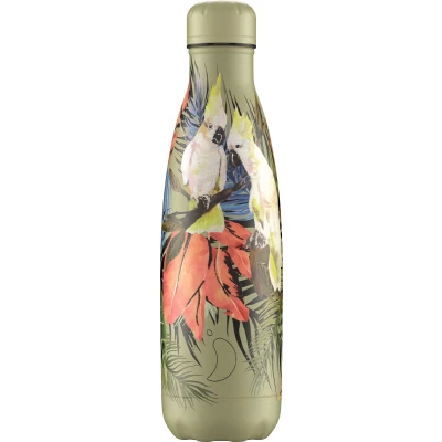 Afbeelding van Thermosfles Groen Cacatua 500ml RVS Chilly&#039;s Tropical Edition 7 X 26 Cm Nice thingZ