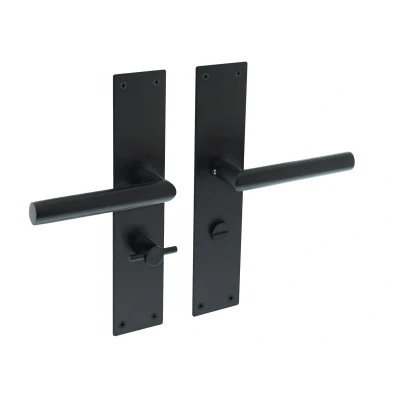 Afbeelding van Deurklink jura zwart schild 250x55x2mm wc63 8