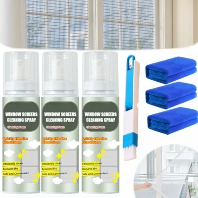 Afbeelding van No Disassembly Window Screen Foam Cleaner, Dust Removal Mesh Door Cleaning Spray, Cleaner for House Windows (3Pcs)