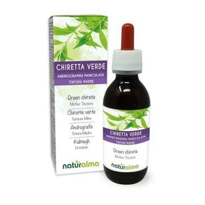 Afbeelding van Andrographis of Kalmegh (Andrographis paniculata) toppen Alcoholvrije moedertinctuur Naturalma Vloeibaar extract druppels 120 ml Voedingssupplement Veganistisch