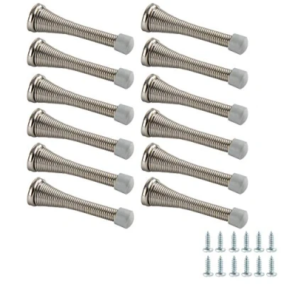 Afbeelding van Amazonbasics AB5600 BN 12 Veer Deurstopper, Verpakking Van Stuks, Geborsteld Nikkel