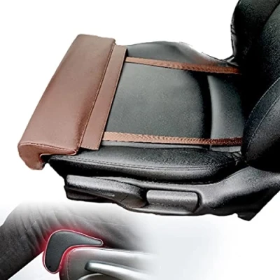 Afbeelding van Verlengde zitkussens, auto beensteun verlengstuk, autostoel modificatie met comfort kussen,Brown