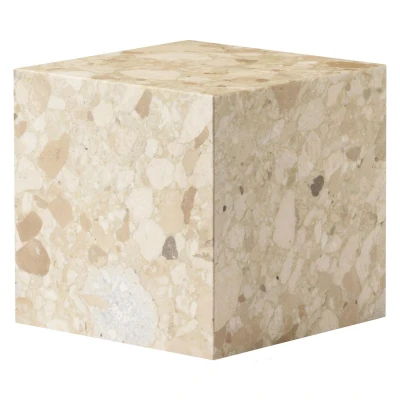 Afbeelding van Audo Copenhagen Plinth Cubic bijzettafel 40x40 Kunis Breccia marmer