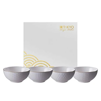 Afbeelding van Tokyo Design Studio Nippon White kom 15 cm set van 4 Wit